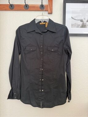 Wrangler Black Western Snap Shirt - Long Sleeve